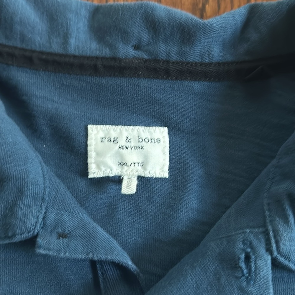 Rag and Bone Mens Blue Polo Shirt Size XXl - Picture 3 of 7